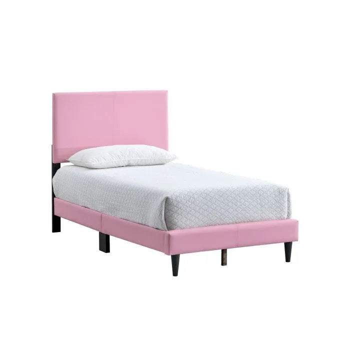 Twin Pink Upholstered Adjustable Headboard Bed Frame - Omega Lifestyles