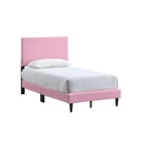 Twin Pink Upholstered Adjustable Headboard Bed Frame - Omega Lifestyles