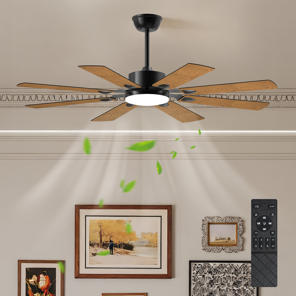 52-Inch Modern LED Ceiling Fan With Remote