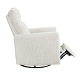 Contemporary Chenille Swivel Recliner Chair With Gliding Motion - Omega Lifestyles