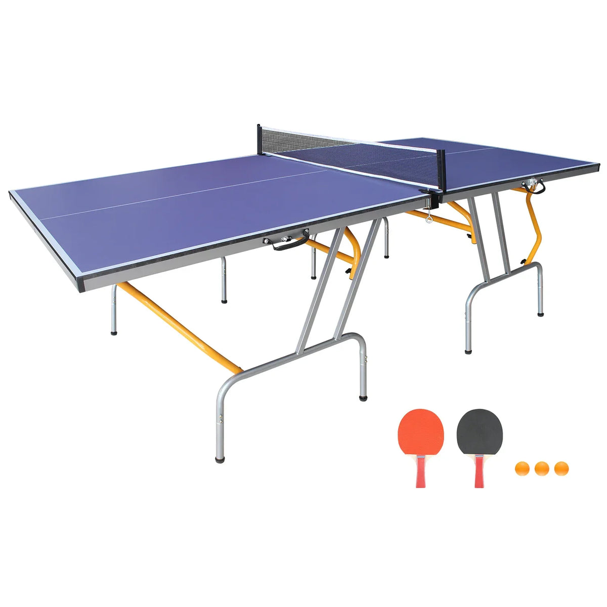 Mid-Size Foldable Table Tennis Table Set With Net & Paddles - Omega Lifestyles