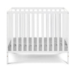 3-in-1 Convertible White Solid Wood Mini Crib With Mattress Pad - Omega Lifestyles