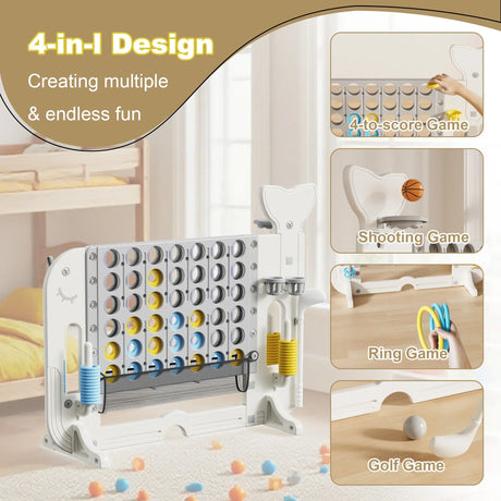 4-in-1 Adjustable Height Giant Outdoor Game Set - Omega Lifestyles