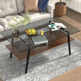 Modern Gray Tempered Glass Metal Leg Coffee Table - Omega Lifestyles