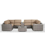 Weather-Resistant Rattan Wicker 10-Piece Outdoor Sectional Set - Omega Lifestyles