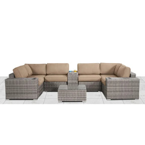 Weather-Resistant Rattan Wicker 10-Piece Outdoor Sectional Set - Omega Lifestyles