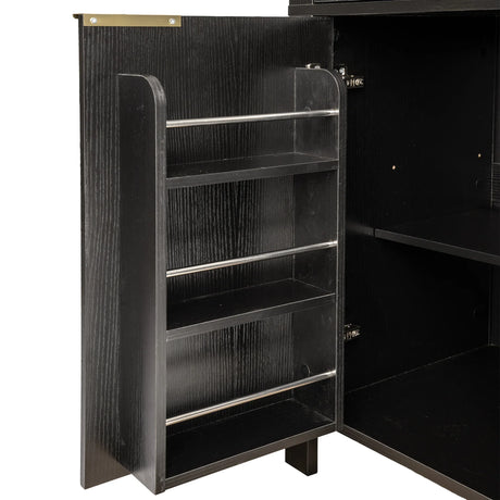 Modern Fluted Tall Arched Adjustable Shelf Pantry Cabinet - Omega Lifestyles
