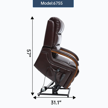 Power Lift Recliner Chair Faux Leather Massage Heat - Omega Lifestyles