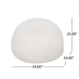Rounded Faux Fur Foam Filled Bean Bag Chair - Omega Lifestyles