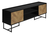 Contemporary 72-Inch Black Laminate Media Console Cabinet - Sleep Galleria
