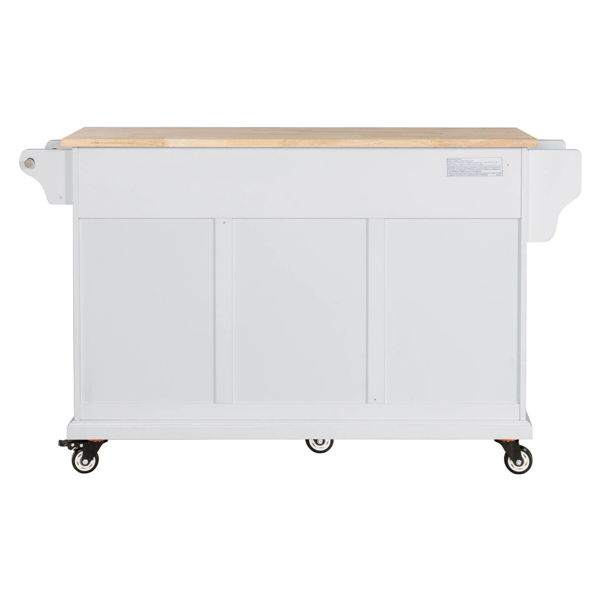 Solid Wood Rubberwood Kitchen Cart With Storage Drawers - Omega Lifestyles