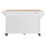 Solid Wood Rubberwood Kitchen Cart With Storage Drawers - Omega Lifestyles