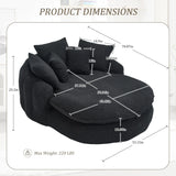 Oversized Chenille Memory Foam Bean Bag Sofa With Pillows - Omega Lifestyles