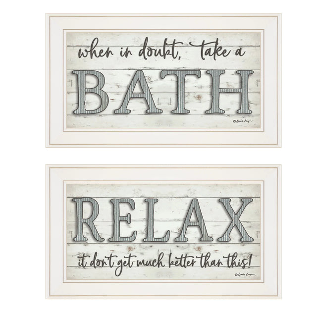 Multicolor Paper Framed Bath Relax Wall Art Print - Omega Lifestyles