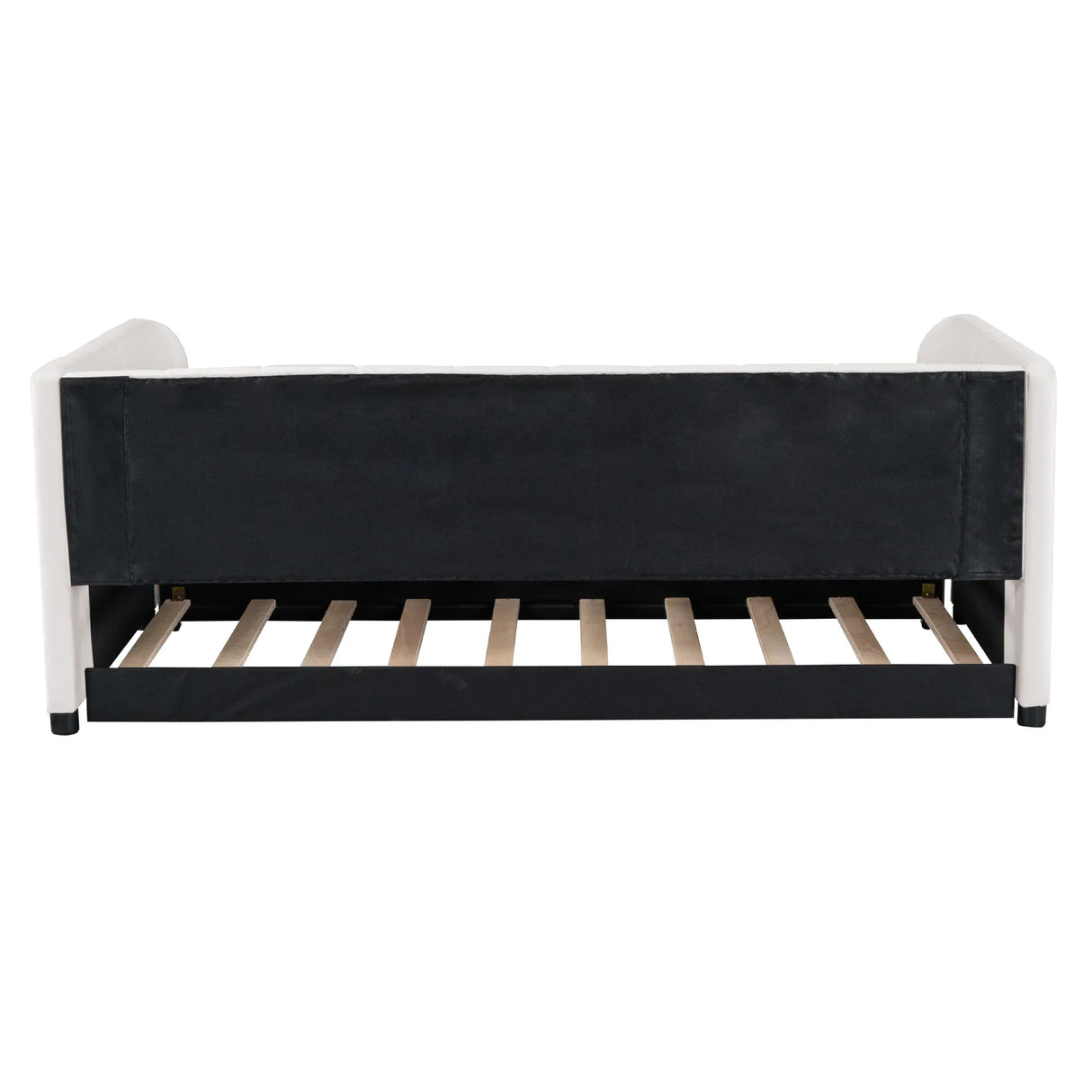 Twin Velvet Upholstered Daybed With Ergonomic Backrest And Trundle - Omega Lifestyles