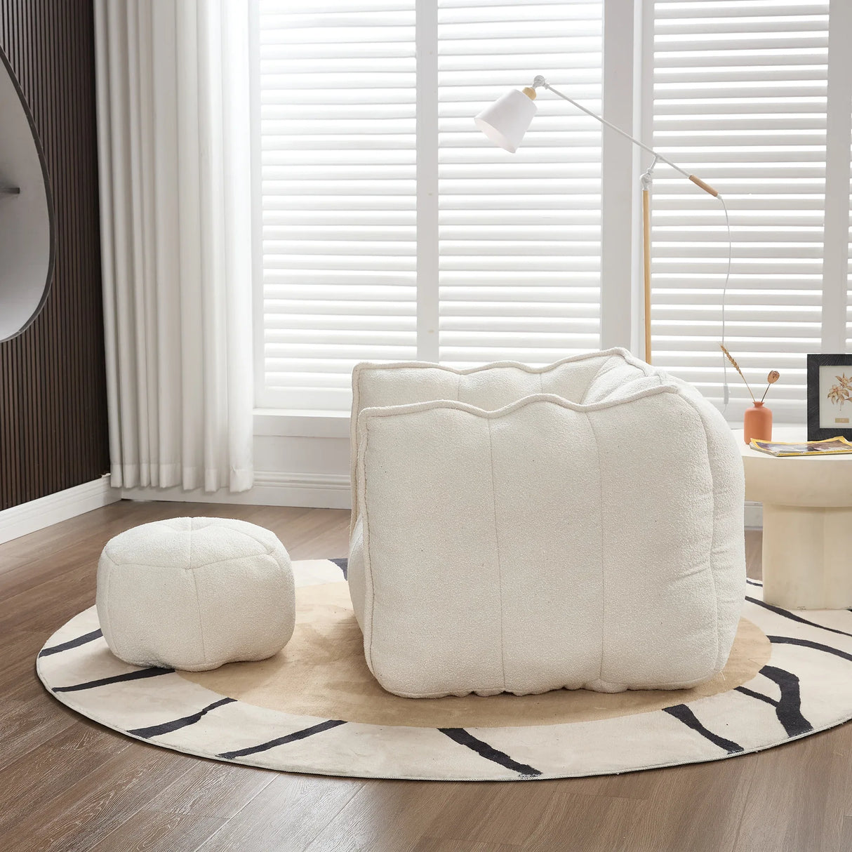 Soft Chenille Bean Bag Chair With High Resilient Foam - Omega Lifestyles