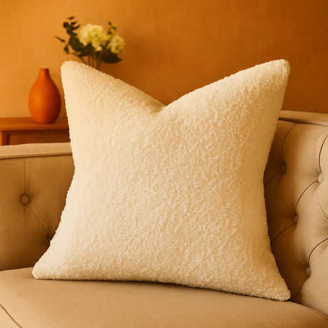 Plush Polyester Sherpa Throw Pillow 20x20 Inches - Omega Lifestyles