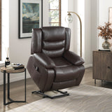 Dark Brown Faux Leather Power Lift Recliner Chair