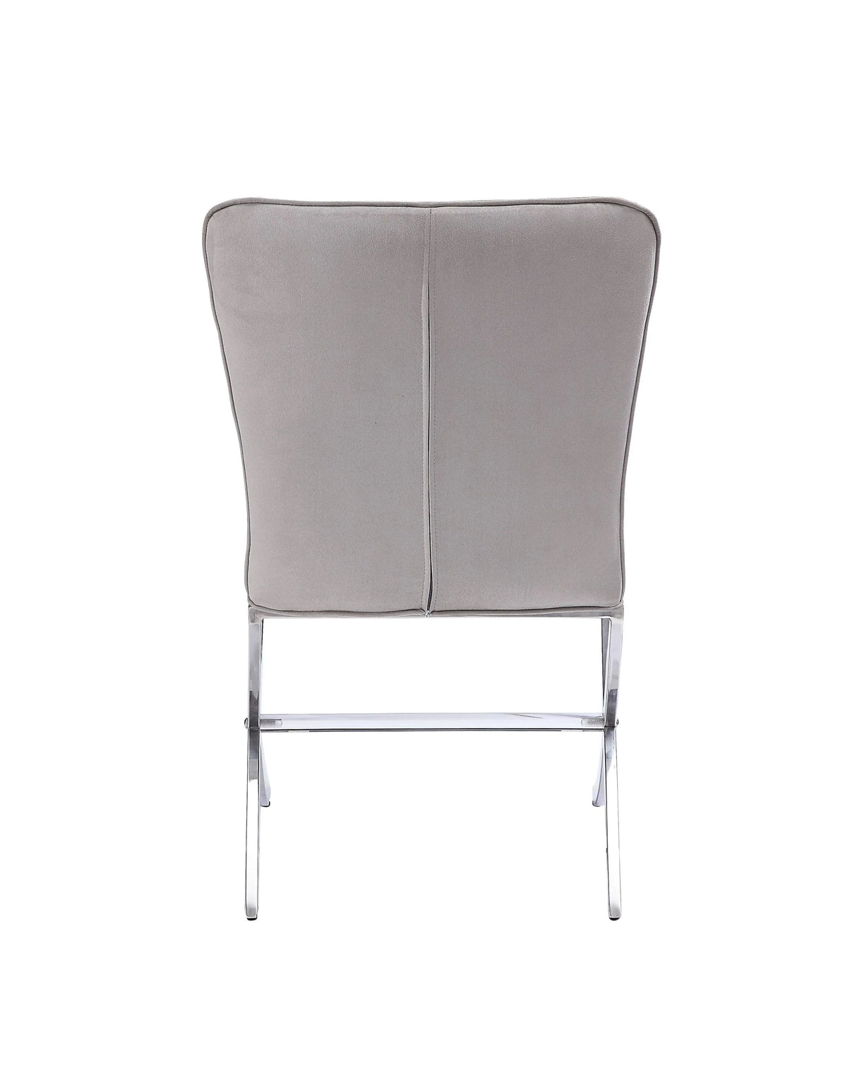 Set Of 2 Light Gray Velvet Upholstered Side Chairs - Omega Lifestyles