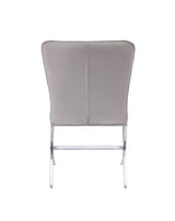 Set Of 2 Light Gray Velvet Upholstered Side Chairs - Omega Lifestyles