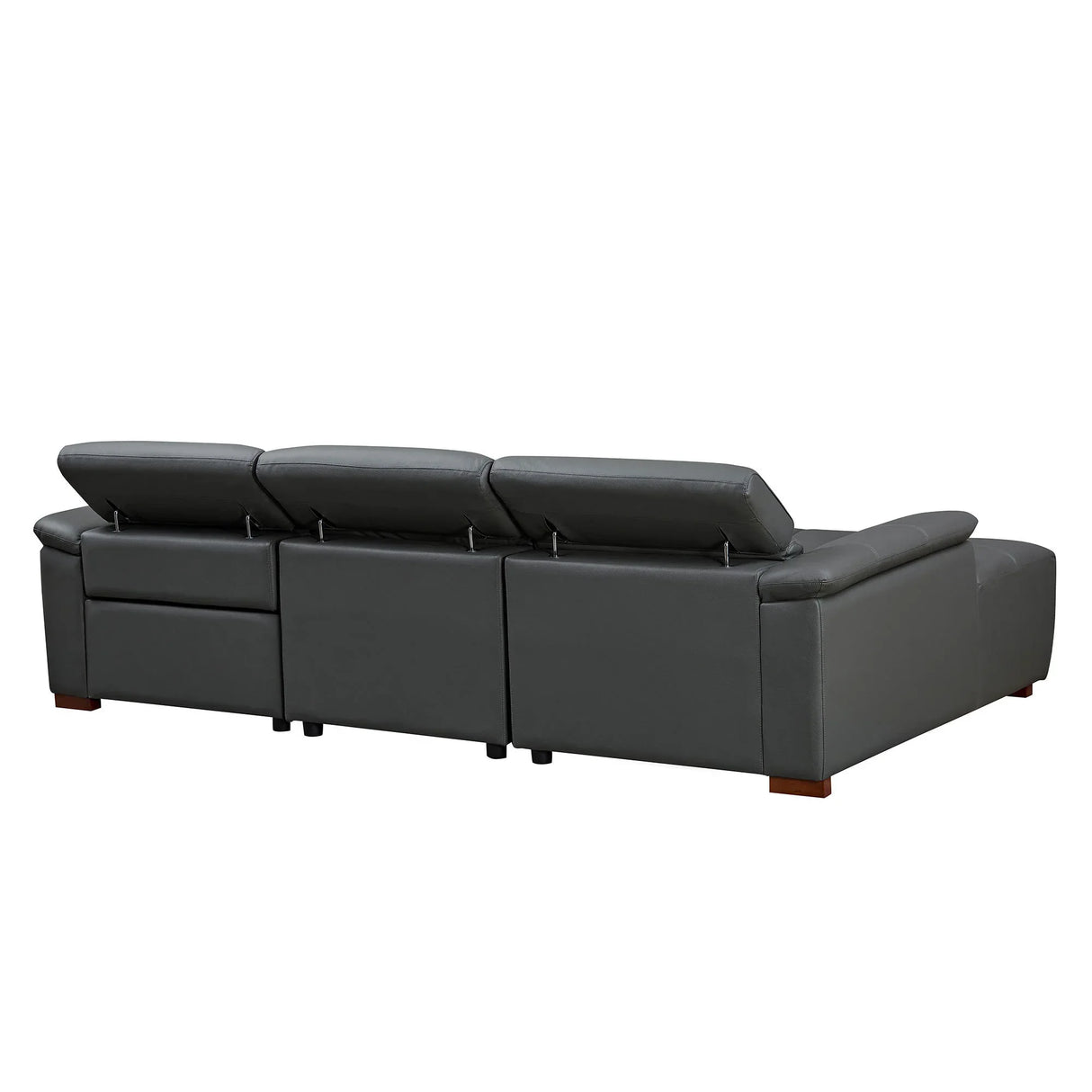 Electric Reclining Genuine Leather L-Shaped Chaise Sofa - Omega Lifestyles