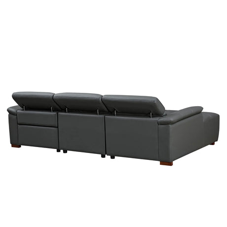 Electric Reclining Genuine Leather L-Shaped Chaise Sofa - Omega Lifestyles