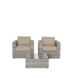 2-Person Weather-Resistant Rattan Wicker Seating Set With Cushions - Omega Lifestyles