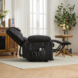 Medium-Firm Remote-Controlled Heating Massage Recliner PU Leather - Omega Lifestyles