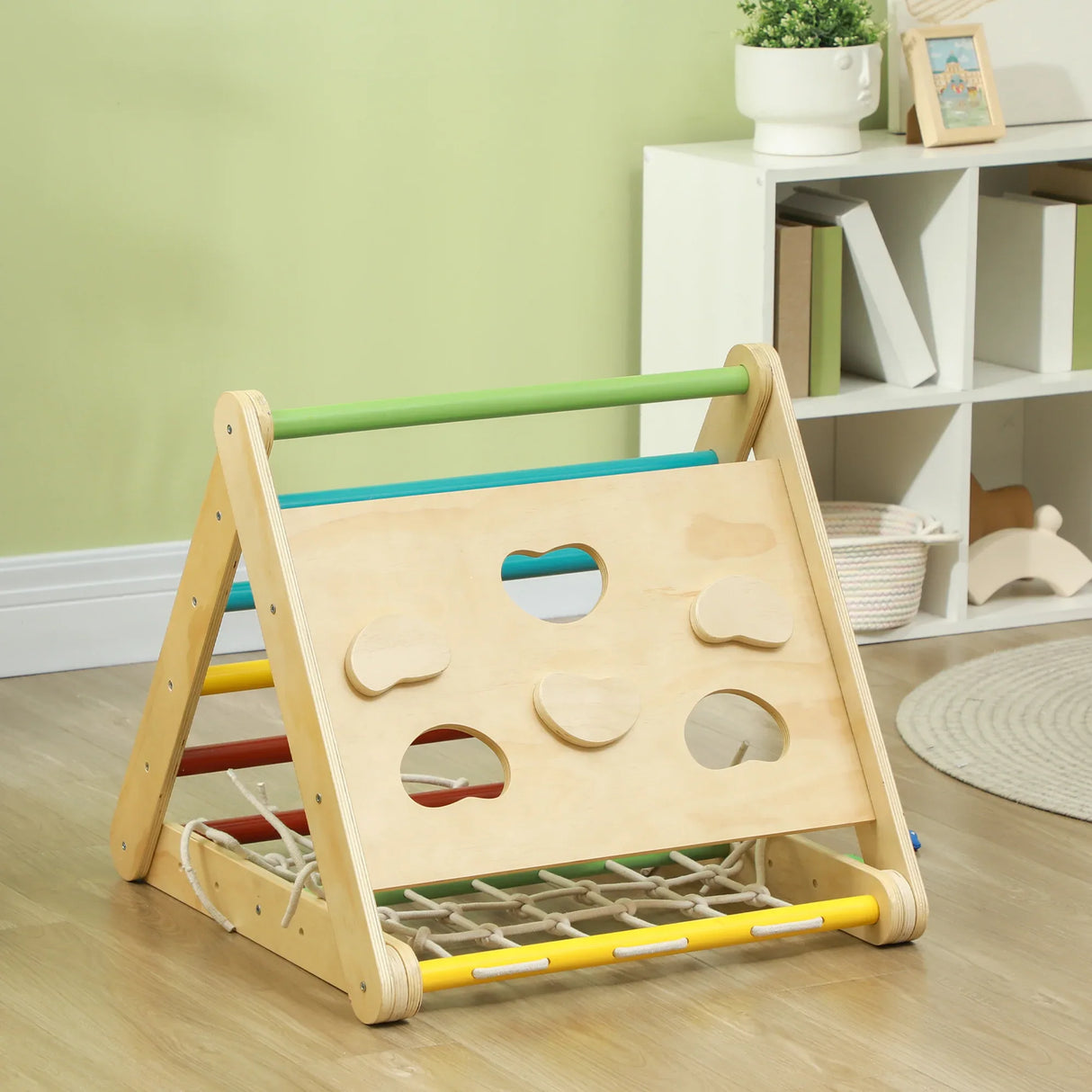 5-in-1 Wooden Pikler Triangle Climber Toddler Gym - Omega Lifestyles