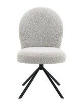 Set of 2 Gray Boucle Upholstered Swivel Side Chairs - Omega Lifestyles