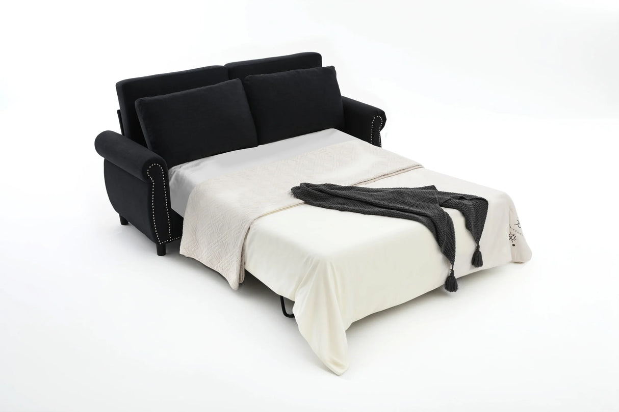 Modern Linen Convertible Sleeper Sofa Bed With Memory Mattress - Omega Lifestyles