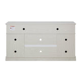 Embossed White MDF TV Stand With Storage and Cord Management - Sleep Galleria