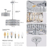 Luxury Crystal 5-Tier Chrome Round Semi Flush Chandelier - Omega Lifestyles