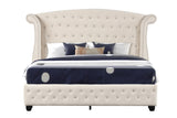 Crystal Tufted Upholstered Queen Wood Bed Frame - Omega Lifestyles