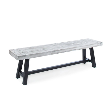 Outdoor Acacia Wood Slat Panel Weather Resistant Bench - Omega Lifestyles