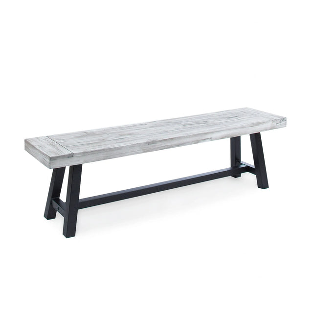 Outdoor Acacia Wood Slat Panel Weather Resistant Bench - Omega Lifestyles