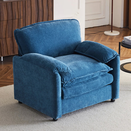 Oversized Chenille Lounge Chair With Thick Cushions - Omega Lifestyles