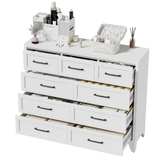 9-Drawer White Metal Tall Dresser With Smooth Drawers - Omega Lifestyles