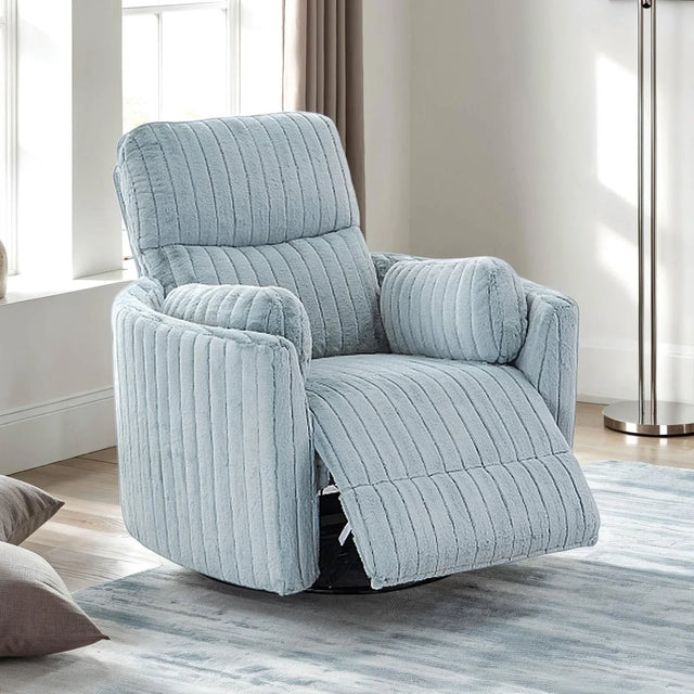 Contemporary Sky Blue Power Recliner Glider Swivel Chair - Omega Lifestyles
