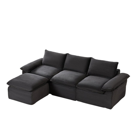 Corduroy Foam Spring 4-Seat Modern Cloud Sofa - Omega Lifestyles
