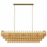54-Inch Gold Smoke Glass 12-Light Modern Chandelier - Omega Lifestyles