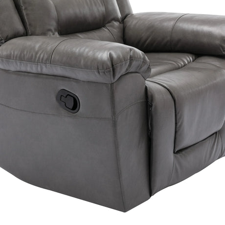 Grey PU Manual Reclining Rocking Swivel Recliner Chair - Omega Lifestyles