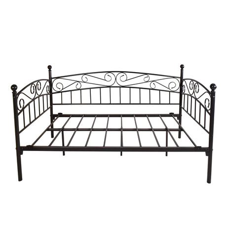 Twin Metal Daybed Frame Mattress Foundation with Headboard - Omega Lifestyles