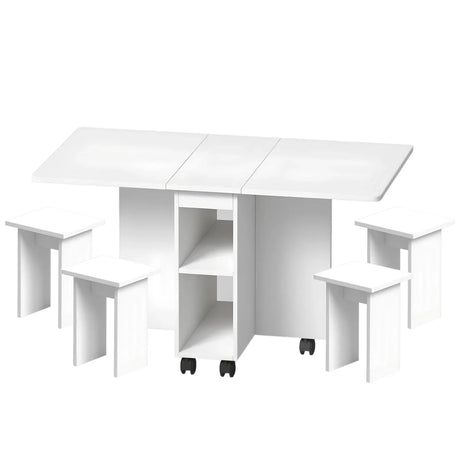 Space Saving Folding Drop Leaf Dining Table With Chairs - Omega Lifestyles