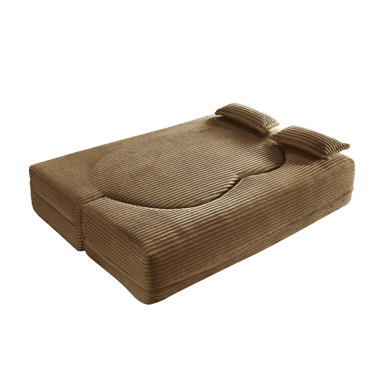 Full Size Folding Plush Corduroy Sleeper Sofa Bed With Pillows - Omega Lifestyles