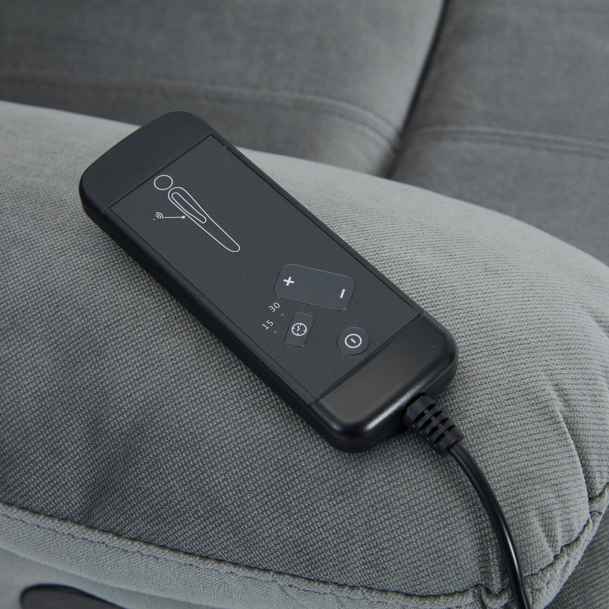 Plush Fabric Upholstered Manual Recliner Chair With Lumbar Massage - Omega Lifestyles