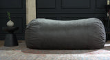 Microfiber Foam Filled Cylindrical Charcoal Bean Bag Chair - Omega Lifestyles