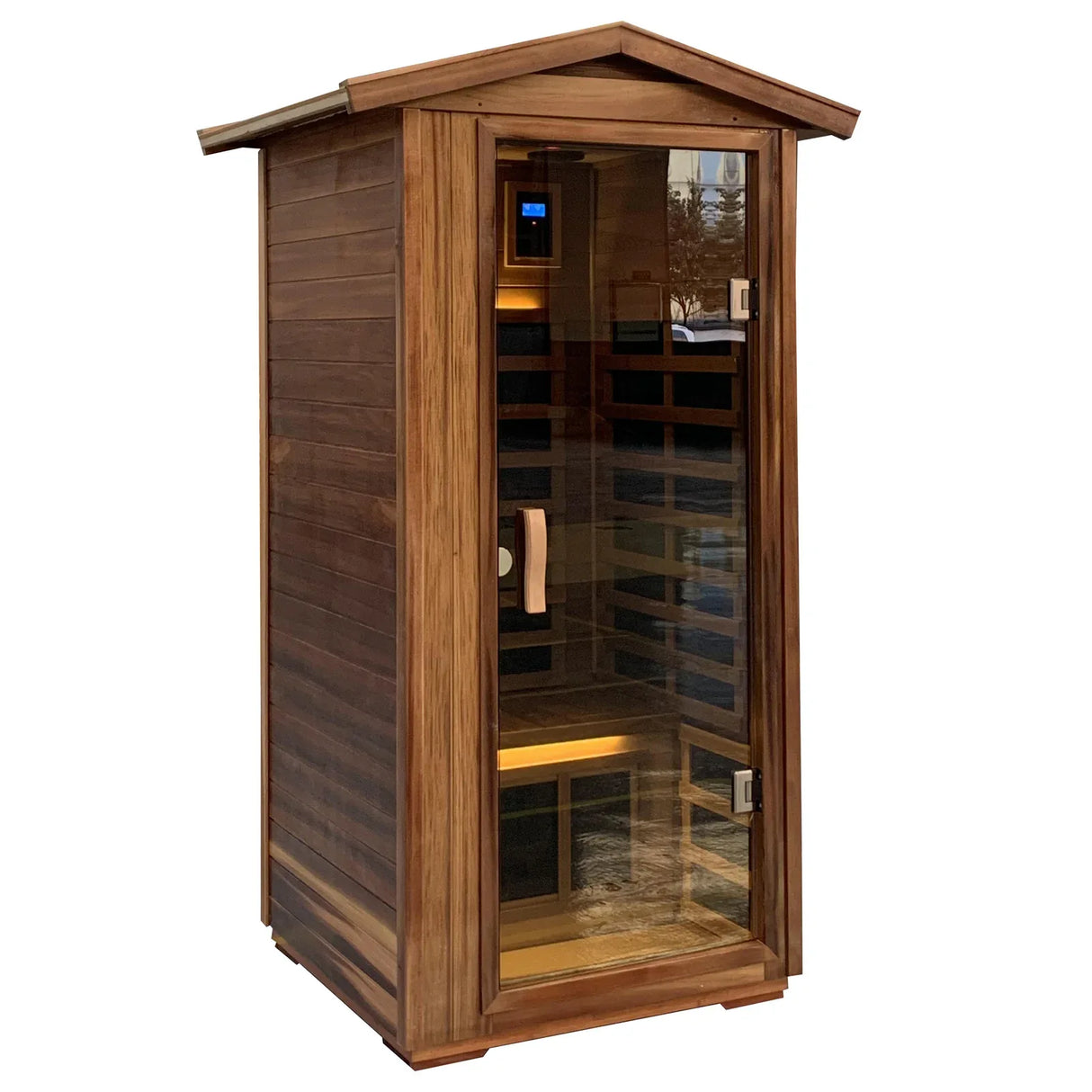 Outdoor Solid Wood Red Cedar 4-Person Infrared Sauna - Omega Lifestyles