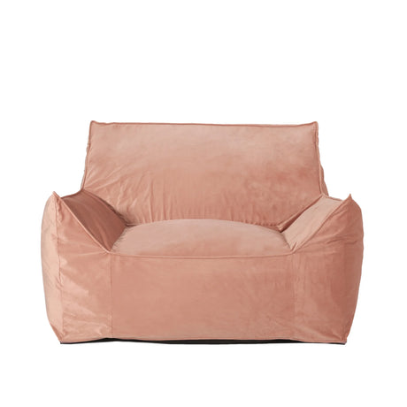 Velveteen Velvet Armrest Foam Filled Bean Bag Chair - Omega Lifestyles