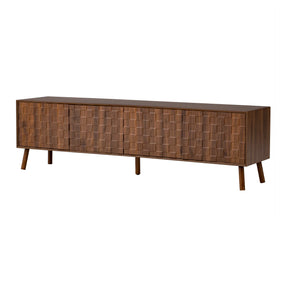70-Inch Modern Walnut TV Stand With Soft-Closing Hinges - Omega Lifestyles